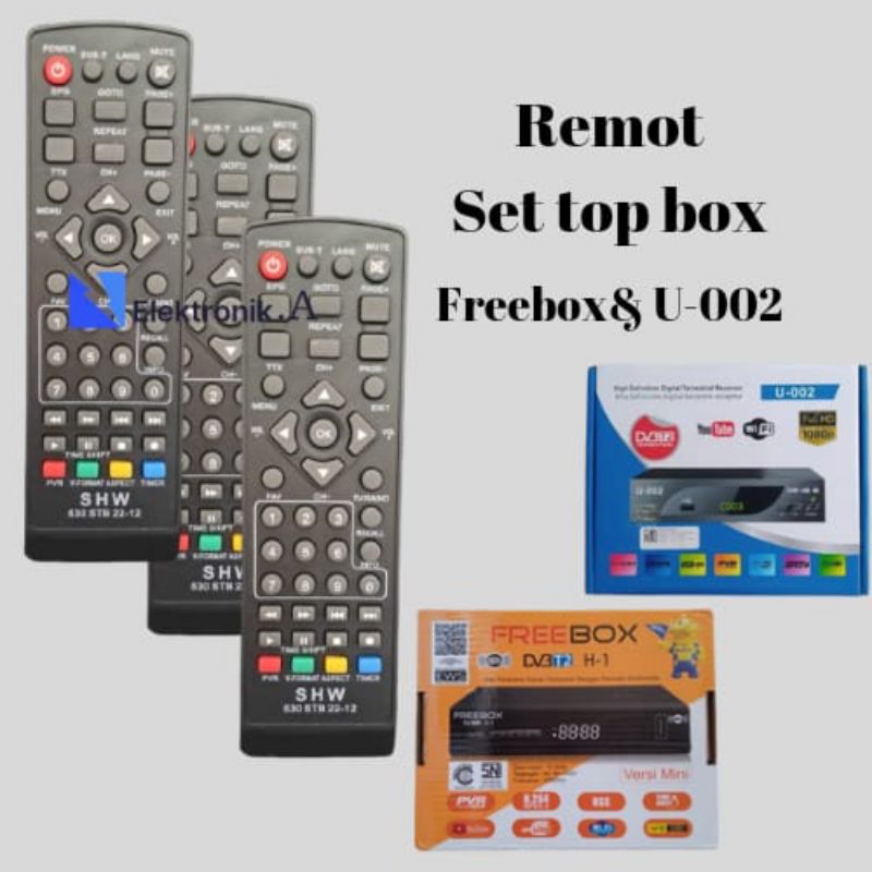 REMOT STB FREEBOX DAN U-002 REMOT SET TOP BOX FREE BOX