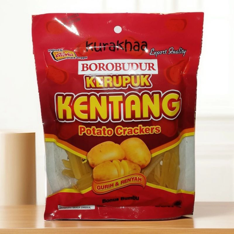 

KERUPUK KENTANG MENTAH CAP KURAKHAA BOROBUDUR BONUS BUMBU 175GRAM / POTATO CRACKERS / KRUPUK STIK KENTANG KEMASAN 175gr / STICK POTATO / CRIPING GURIH RENYAH / CERIPING CEMILAN MAKANAN RINGAN