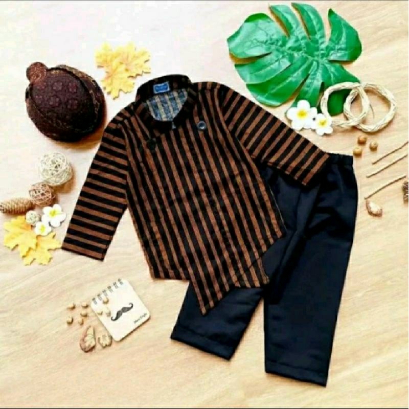 SURJAN LURIK PREMIUM BAHAN KATUN - SURJAN LURIK ANAK - BAJU ADAT JAWA ANAK