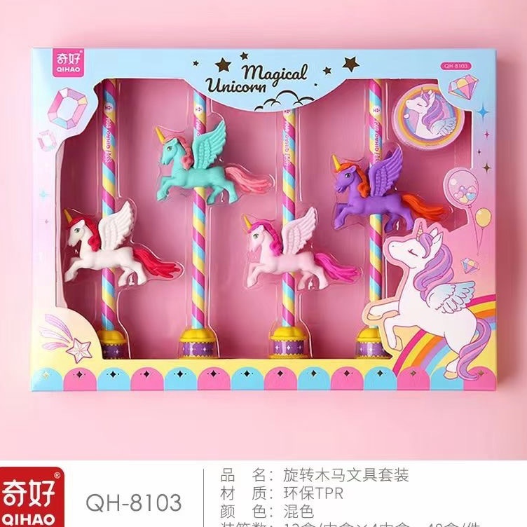 

ART K24N Alat tulis 1 set karakter unicorn Stationery set kids premium