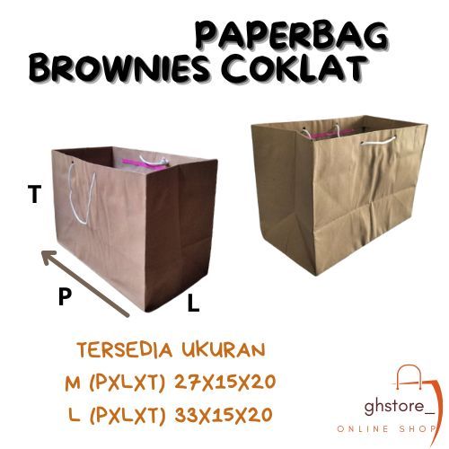 

paperbag coklat goodiebag souvenir bungkus kado paper bag polos coklat ukuran brownies