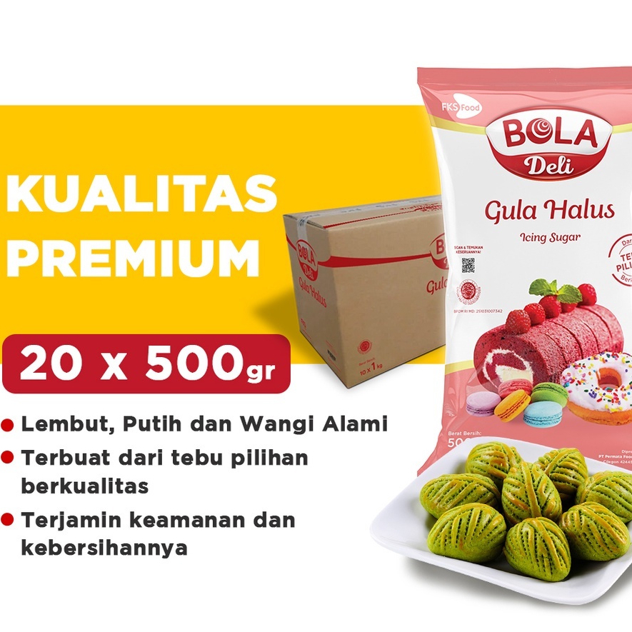 

Gula halus bola deli 500gr karton