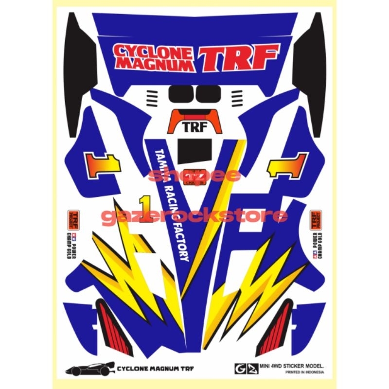 Stiker Tamiya Cyclone Magnum TRF Cutting Vinyl