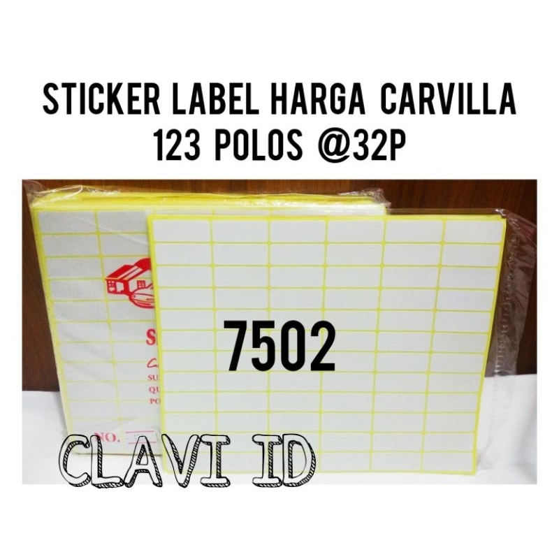 

7502/STIKER HARGA/LABEL HARGA CARVILLA/LABEL UNDANGAN POLOS/STIKER POLOS NO 123