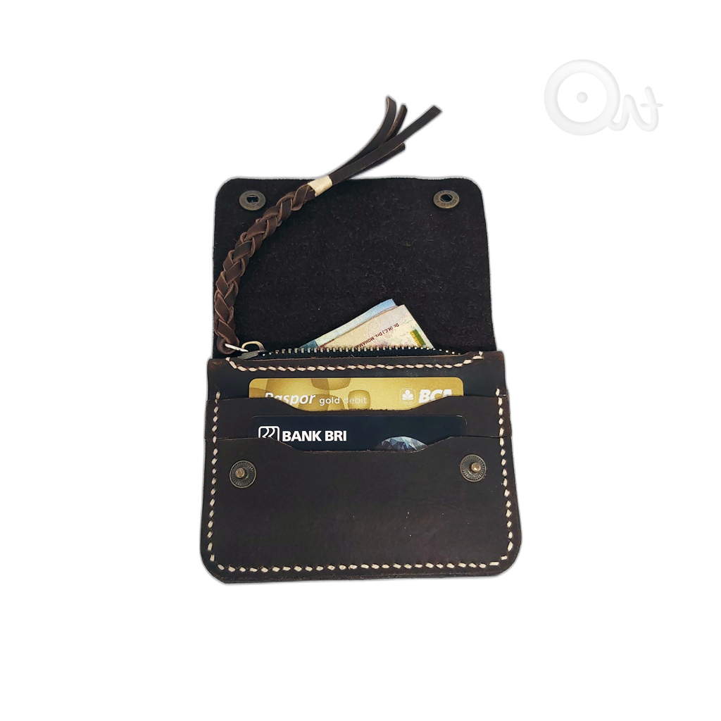 QLT Leather - Dompet Kartu Kulit Asli dengan Resleting | Dompet Kartu Pria | Dompet Kartu Kulit Asli
