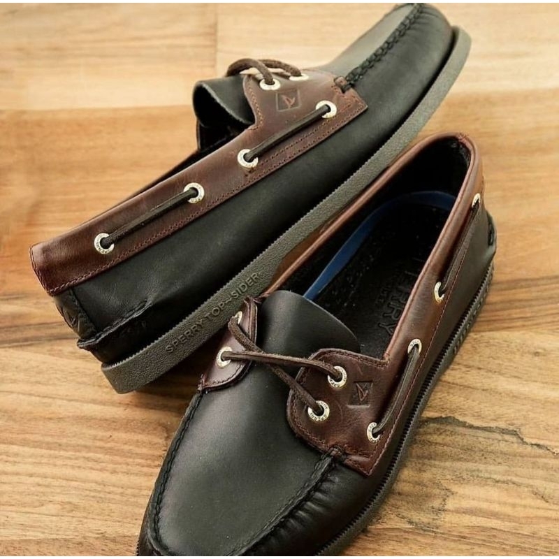 Sepatu Boatshoe Sperry Topsider Black Amaretto Original