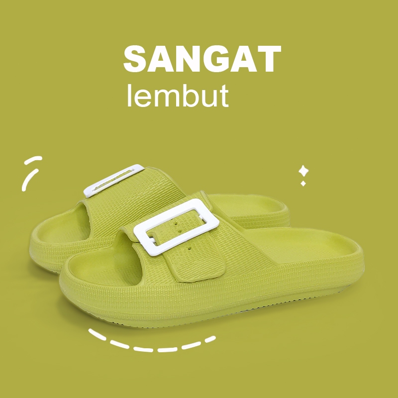 sandal slop wanita santai terbaru jelly plastik sandal karet wanita sehari hari anti slip eva