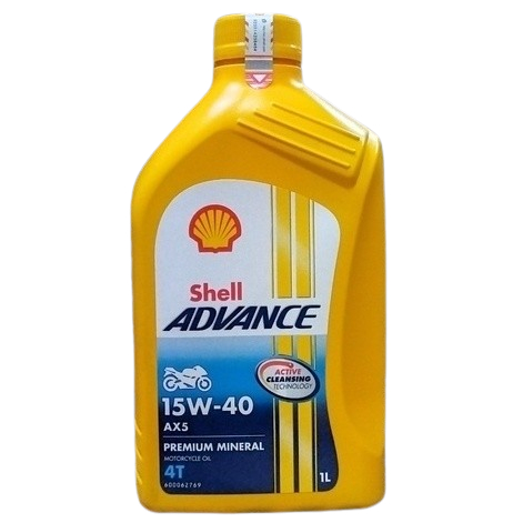 Oli Motor Shell Advance AX5 15W 40 Premuin Mineral 1 Liter - Oli Motor Bebek Sport