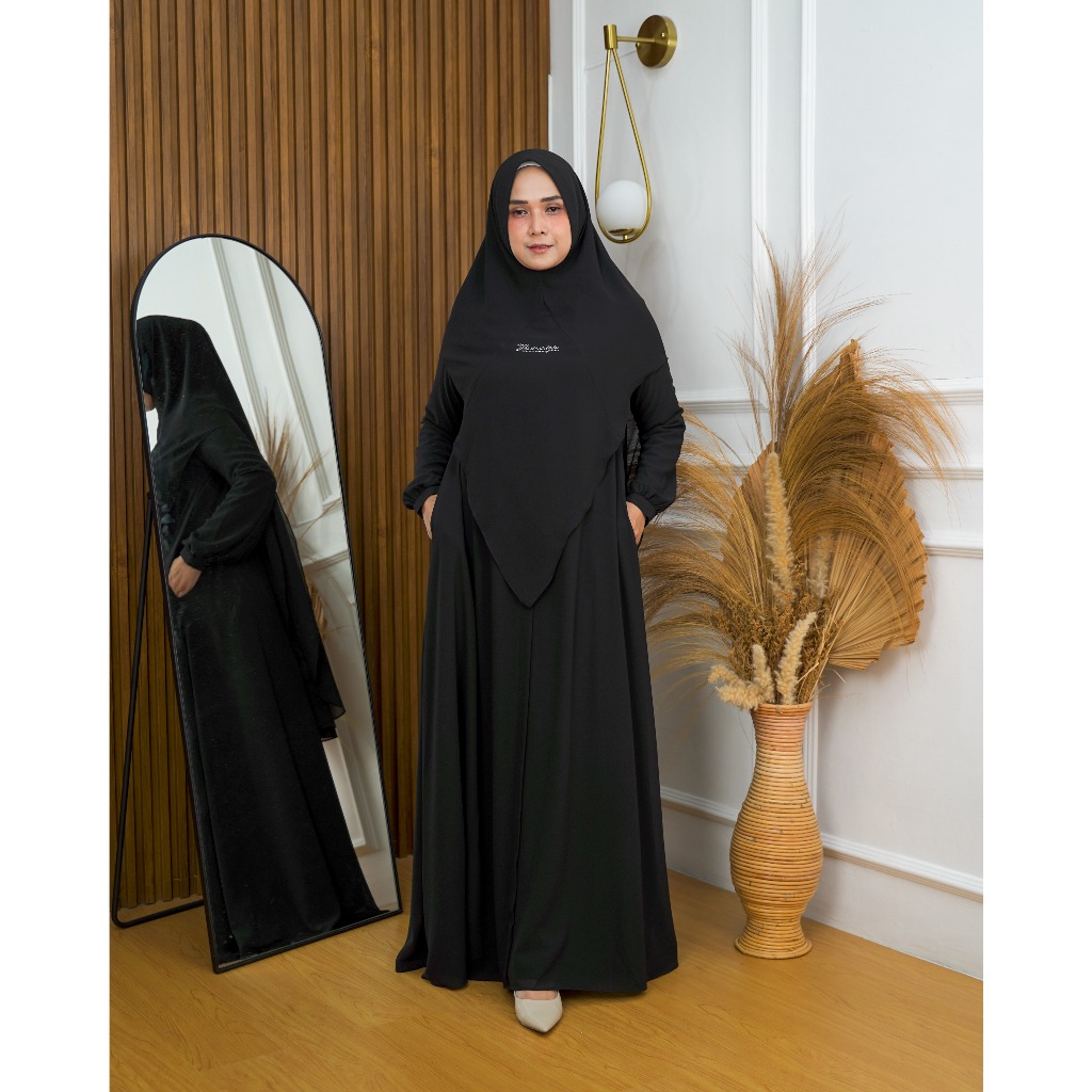 Gamis Umroh Haji Salima Syar'i Bahan Ceruty Premium Furing Higet Import By RANAYA