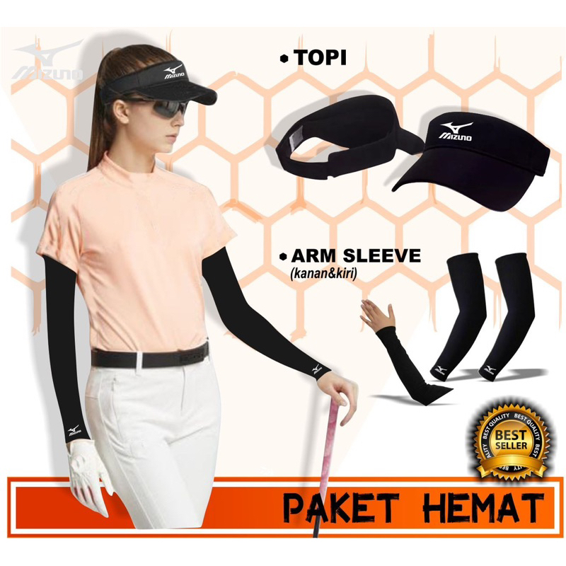 PAKET HEMAT 2 PRODUK Topi Sporty Voli Tenis Lapang Golf Sarung Tangan Anti UV