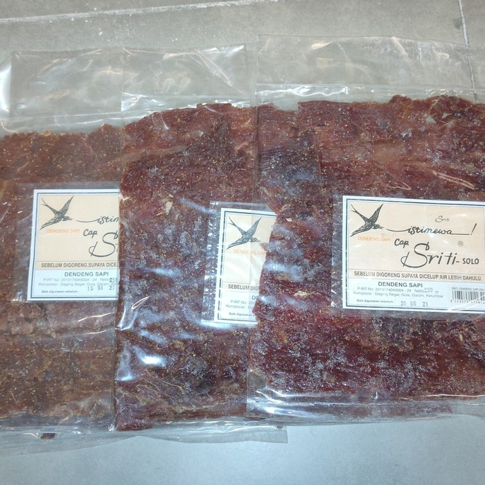 

Dendeng Sapi / Dendeng Sapi Sriti / Dendeng Sapi Ekstra Lunak / Dendeng Daging Sapi Lulur Sriti 250gr