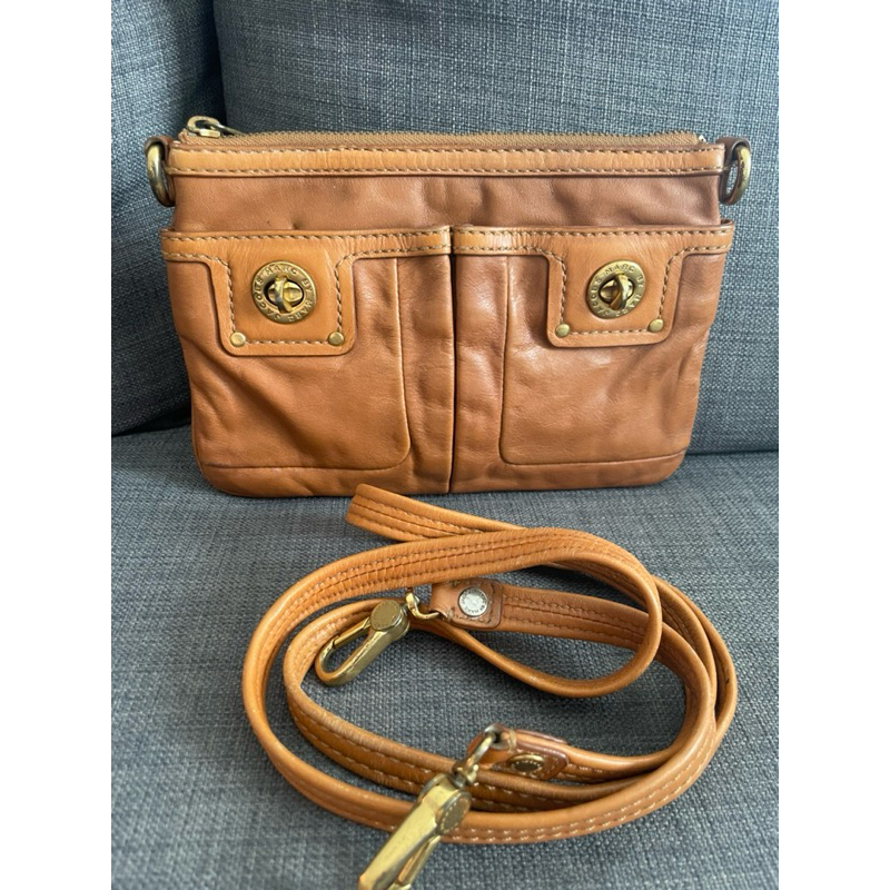 MARC By Marc Jacobs Crossbody Purse Bag 23x15 Leather Brown Orange - Preloved Minus
