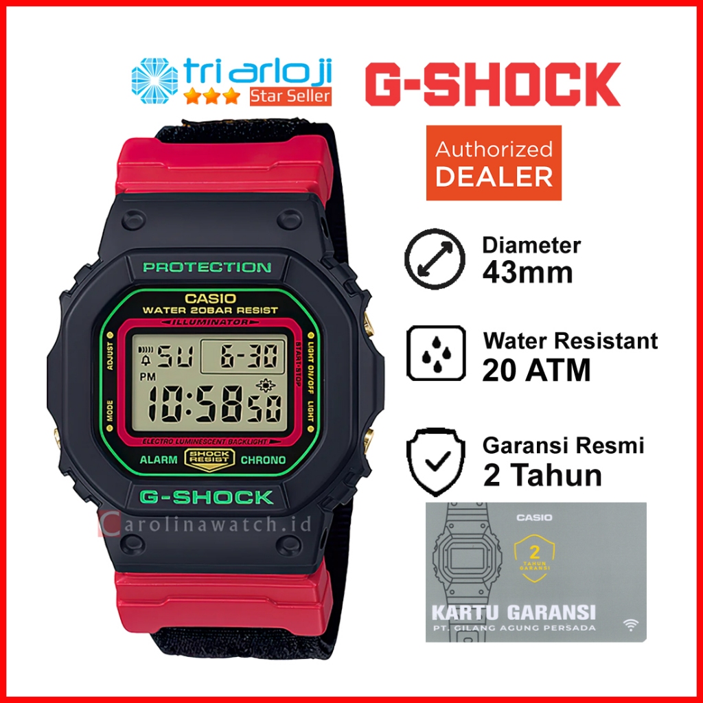Casio G-Shock DW-5600THC-1DR - Jam Tangan Pria GSHOCK DW5600 DW5600THC