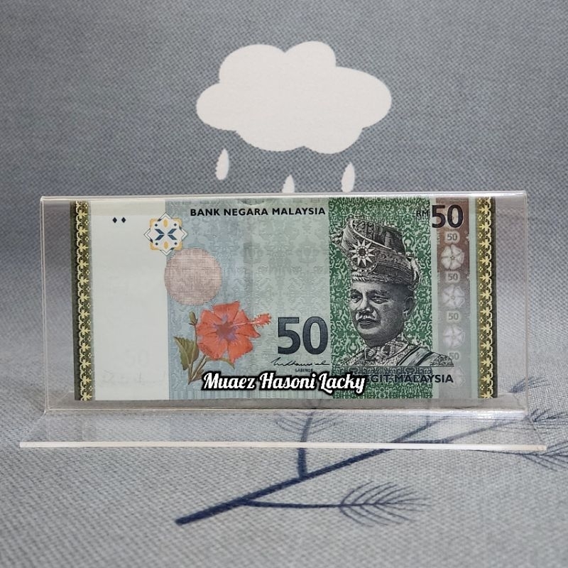 Akrilik Tempat Uang Pajangan Hiasan Malaysia 50 Ringgit