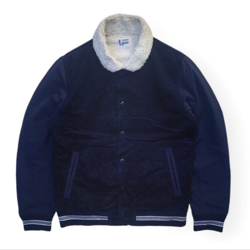 Beams Sherpa With Corduroy Varsity Jacket