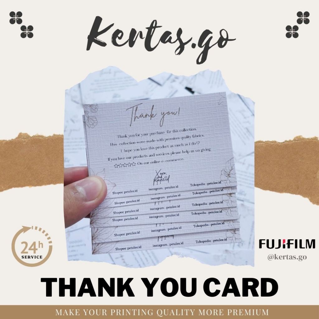 

KERTAS.GO - CETAK THANK YOU CARD GROSIR CETAK LABEL ONLINE SHOP KEPERLUAN BISNIS THANKYOU CARD GREETING CARD