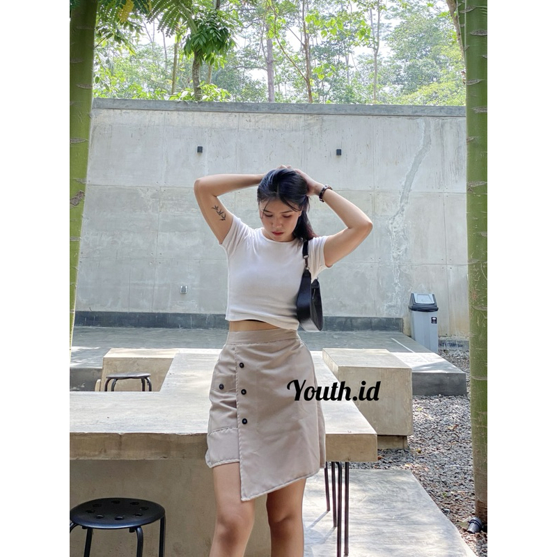 Korean Mini Skirt - Rok Celana Pendek Wanita Terbaru - Mini Skirt Style Korea Jumbo Santai
