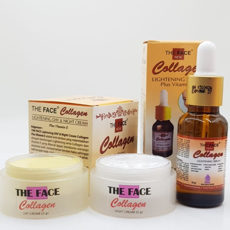 Paket Cream Dan Serum Collagen The Face Original Bpom