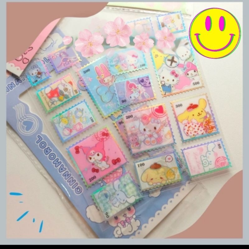 

STIKER STAMP One Sheet Sanr1o / Stiker tempel perangko sanr1o cantik lucu