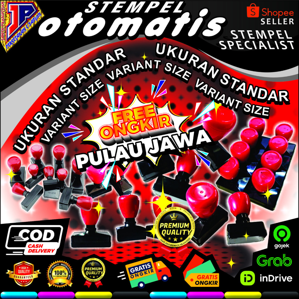 

stempel otomatis kotak persegi dengan varian size