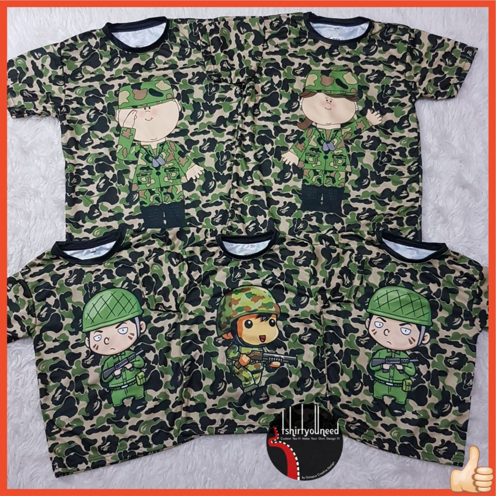 Baju FULLPRINT Kaos Dress Jaket Anak Dewasa Soldier Army Tentara