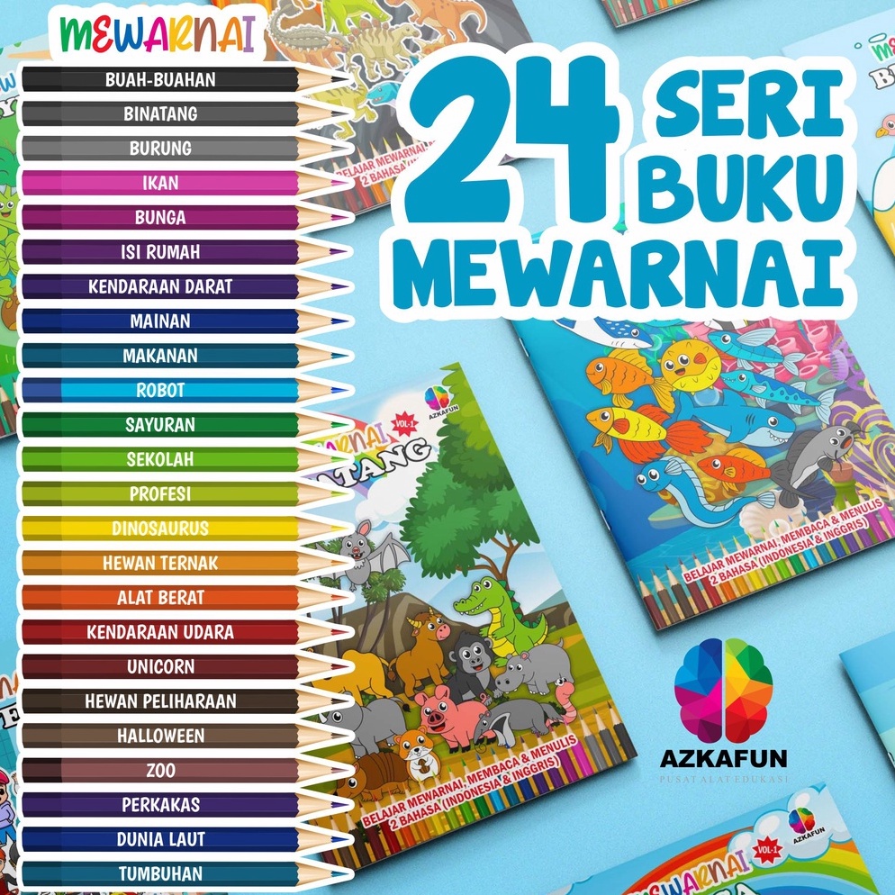

KODE S4L5 PAKET 24 BUKU MEWARNAI VOL 1 buku mewarnai anak