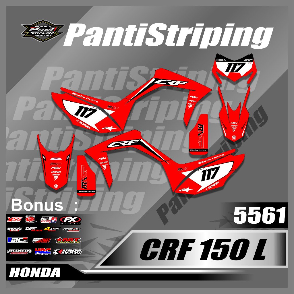 Sticker Motor CRF 150LLis Variasi Termurah  - Sticker  skotlet Motor Trail CRF 150L Simple Desain