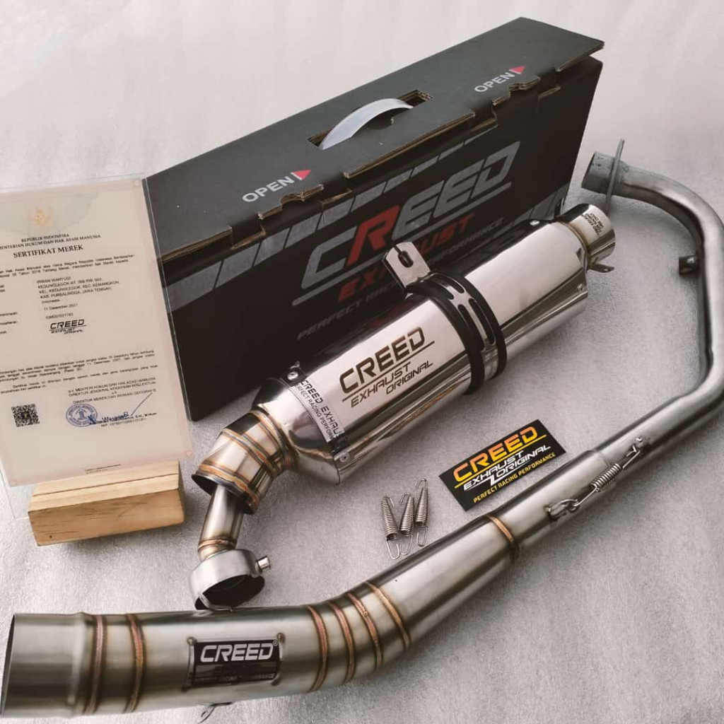 Knalpot Racing Creed Exhaust Full System Tipe Oval Suara NGEBAS ADEM PNP Vixion Lama/New Satria Fu K