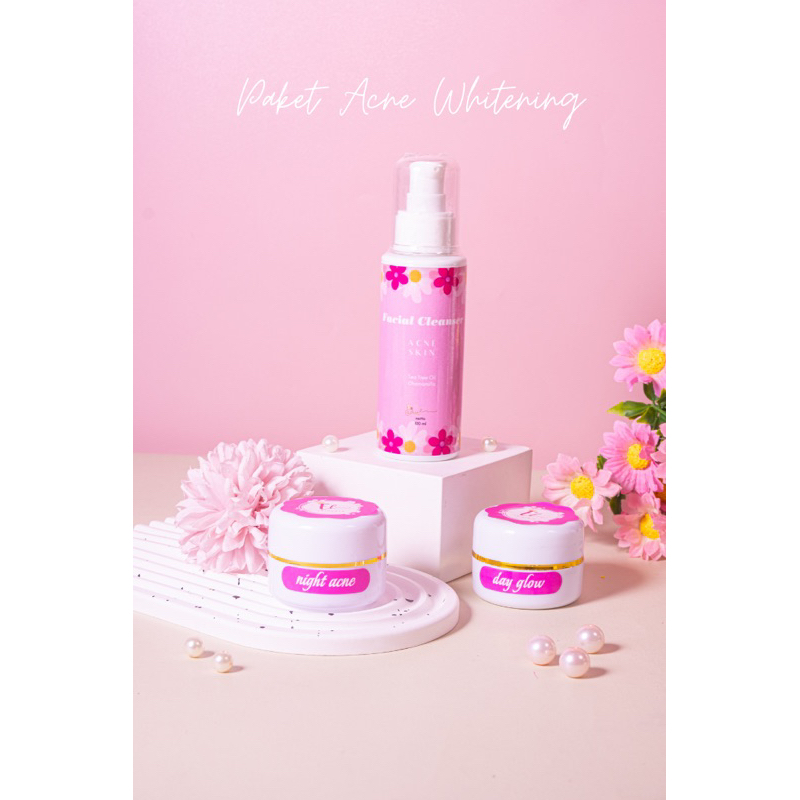 PAKET ACNE GLOW WHITENING ELSKINCARE untuk wajah jerawat dan bekas jerawat