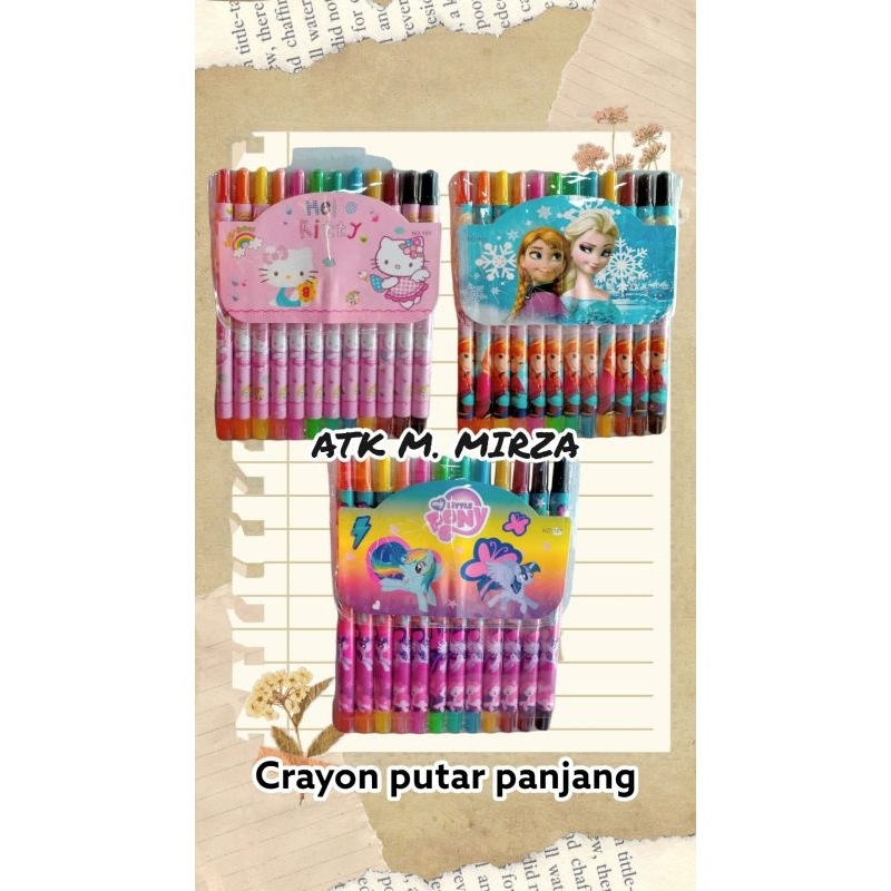 

Crayon putar panjang motif random(sisa motif cewek)