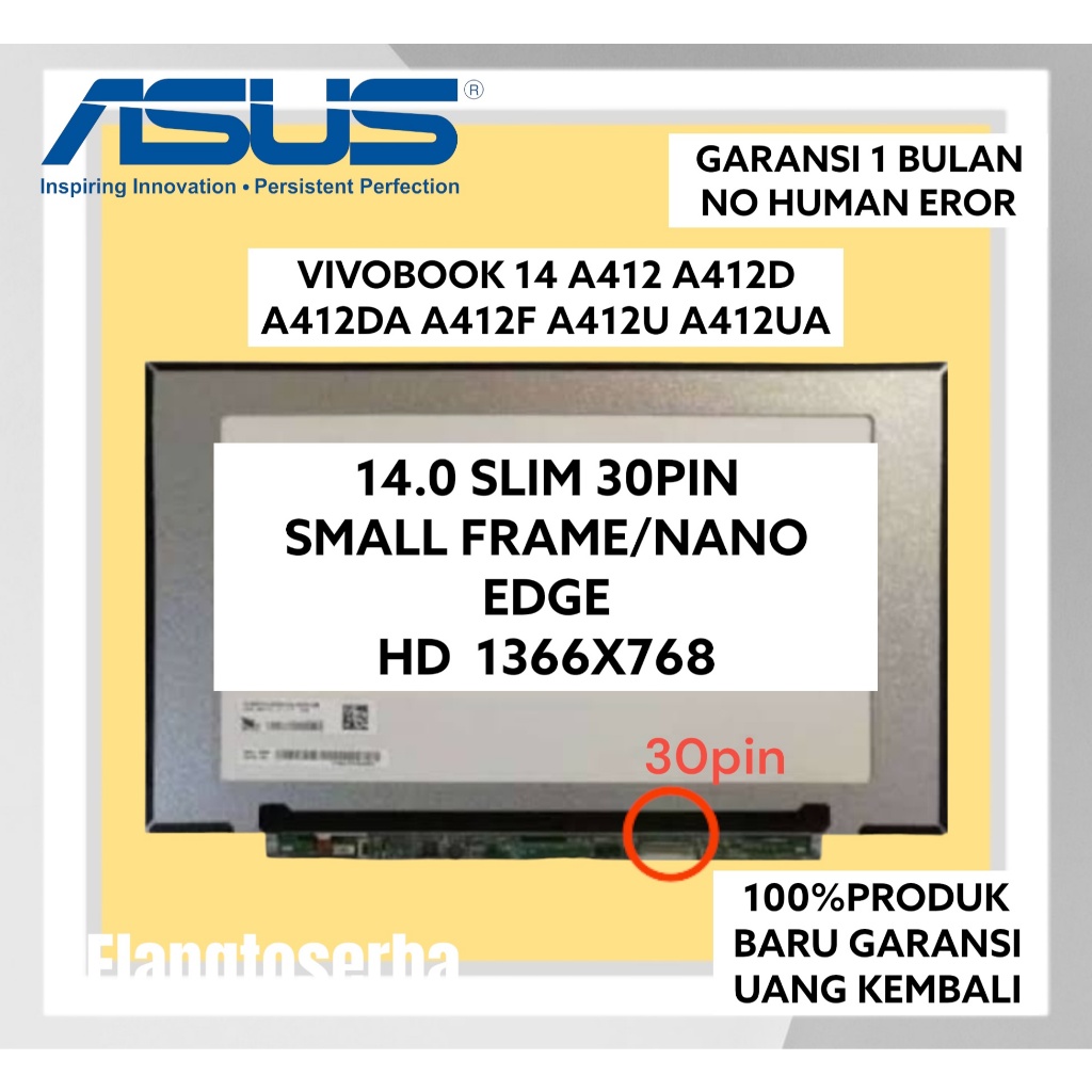 HD LCD LED Asus Vivobook 14 A412 A412D A412DA A412F A412U A412UA