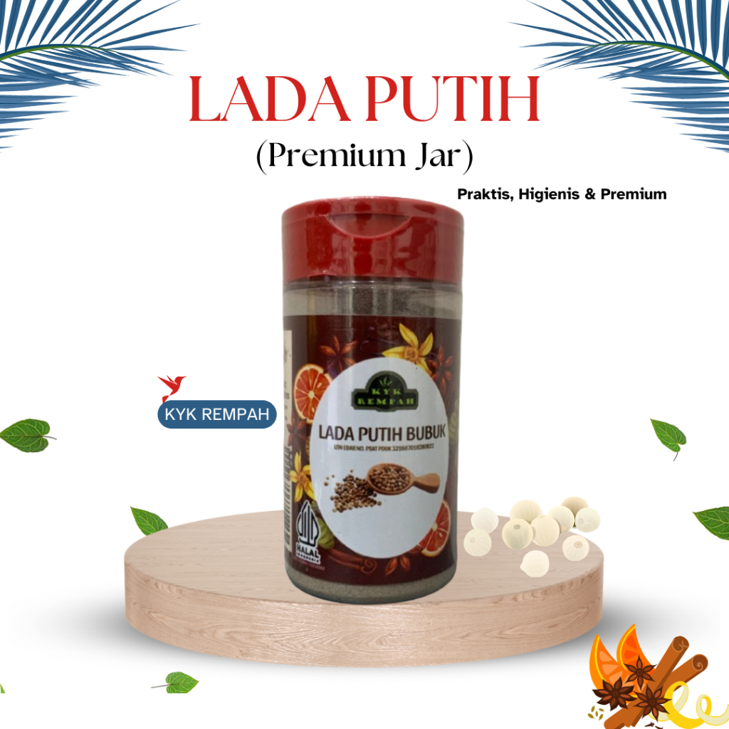 

Lada Bubuk Premium [ JAR ] | White Pepper Powder Bumbu Dapur Praktis