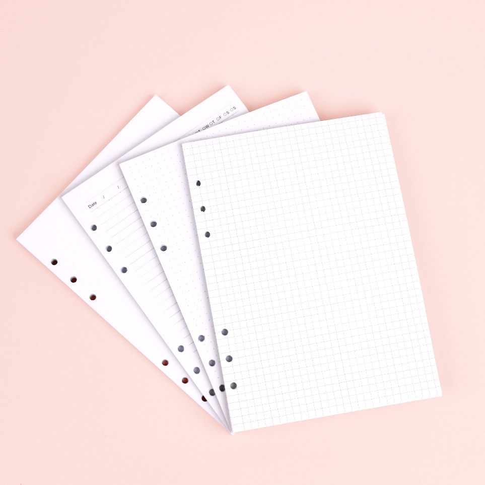 

New Promote bukuqu Loose Leaf 6 Holes 1 gsm HVS Grid Dotted Kertas File
