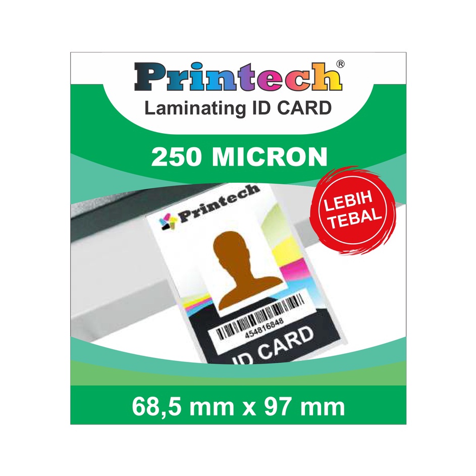 

Free Packing PRINTECH Laminating Film Pouch Plastik Laminating ID Card 25 Micron 65