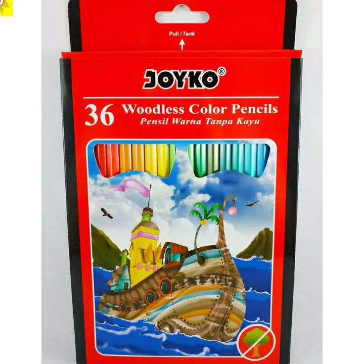 

Super Trending JOYKO 36 woodles color pencils pensil warna tanpa kayu 12 warna CP122