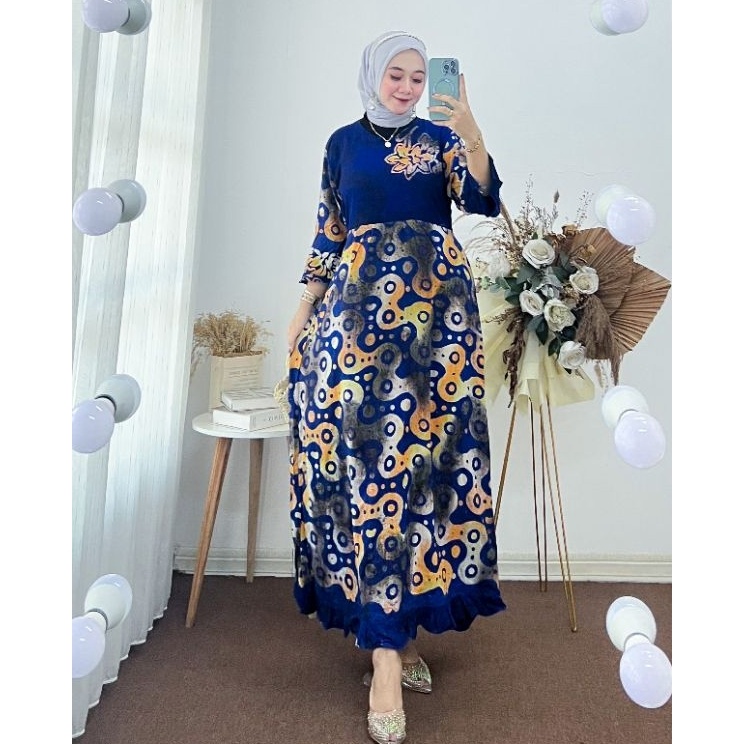 Max Sale daster maura dress batik daster batik daster lengan panjang daster lengan 3 4 daster busui 