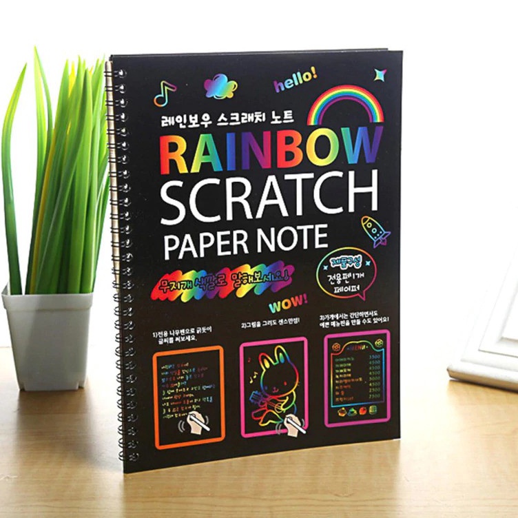 

Langsung Pesan Magic Color Rainbow Scratch Paper Note book 19X26cm
