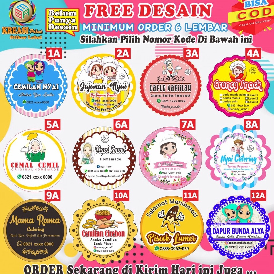 

Kejar Harga Cetak Stiker Label Produk Kemasan Makanan Minuman Sticker Kue Snack Ukuran 1 Lembar A3 Cutting