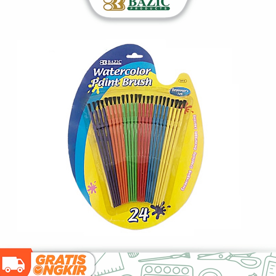 

Paling Favorit Bazic Kids Water Painting Brush Set 24 Kuas Lukis Anak