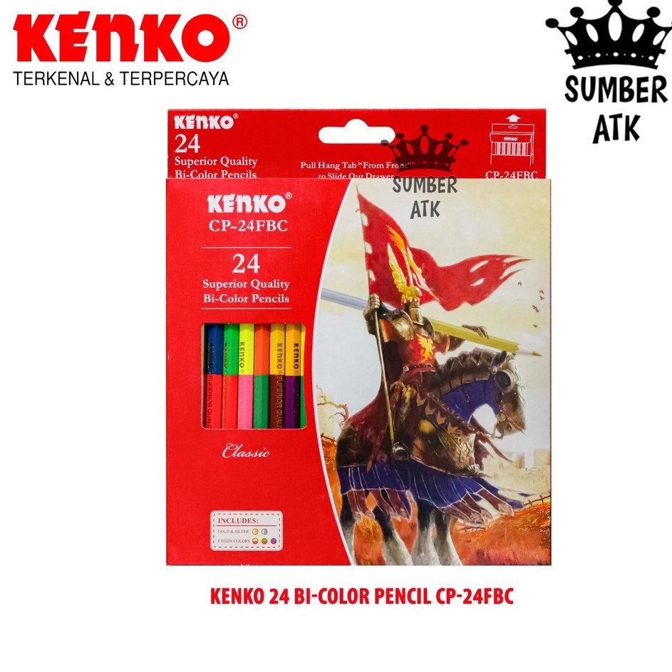 

Diskon Surprise Pensil Warna KENKO 24 warna Bicolor CP24FBC 48 warna dengan 2 sisi Color Pensil