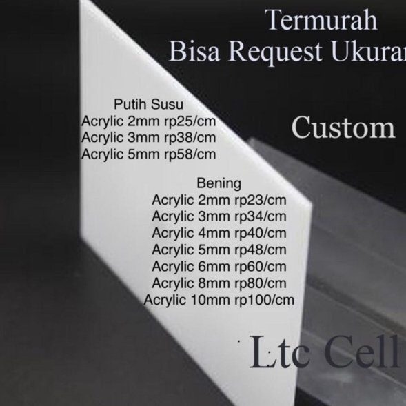 

Model Terheboh Acrylic susu 2mm A3 size 3x42Cm Akrilik Putih Susu Potong Laser