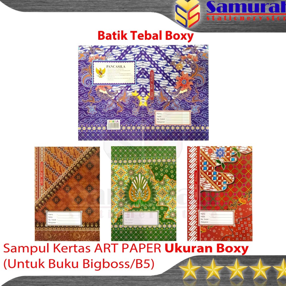 

Model Terpopuler Sampul Kertas Jenia Buku Tulis Ukuran Boxy Big boss Campuss Art Paper Batik Tebal 11 gsm 1 pak isi 2