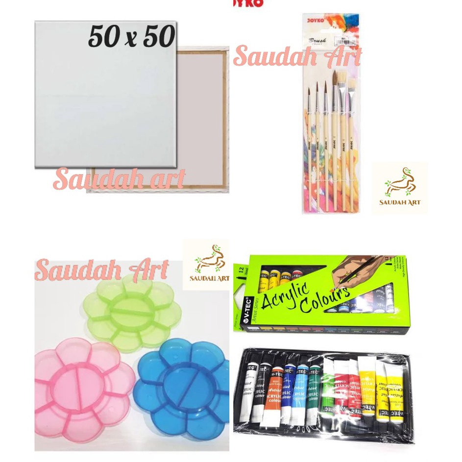 

Baru Terkini Paket Kanvas Lukis kanvas 5x5paletkuascat akrilik