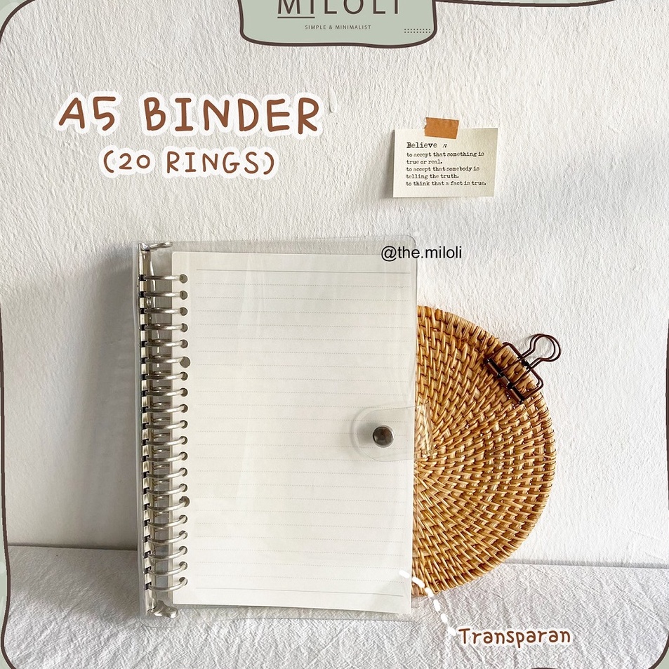 

Hemat Terkini MILOLI 2 Rings Binder A5 Bening Transparent 2rings Binder Bening BuJo Aesthetic Binder E31