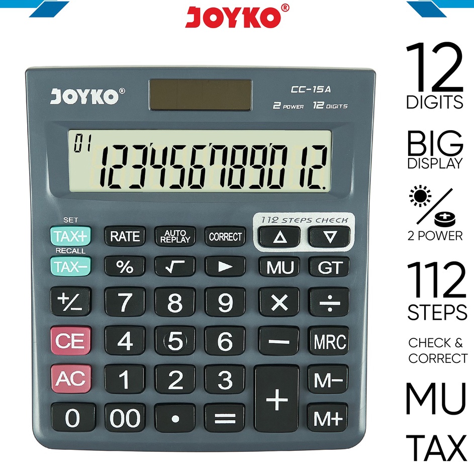 

Paket Surprise Calculator Kalkulator Joyko CC15A 12 Digits Check Correct