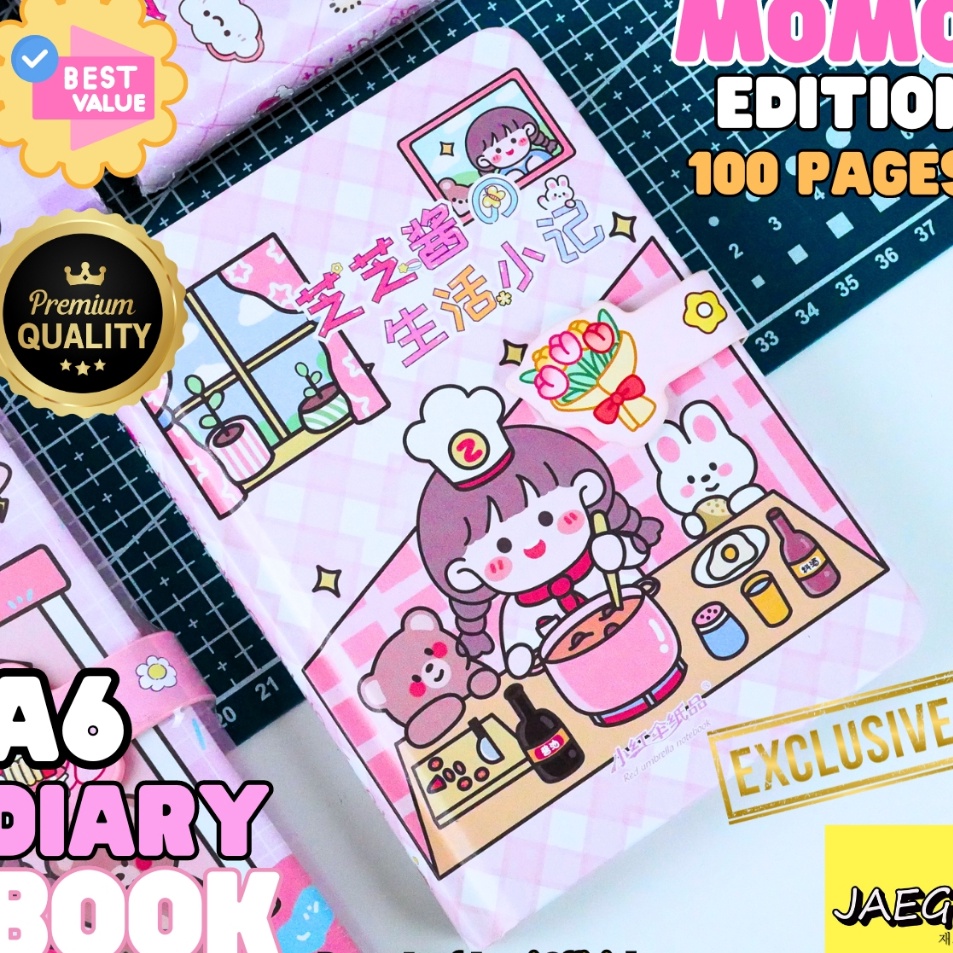 

Dijamin Aman JAEGi Premium Note Book Diary Aesthetic A6 B5 Momo Edition Buku Tulis Sekolah Hard Cover