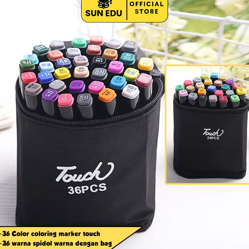 

Super Feedback 2436 Color coloring marker touch 2436 warna spidol warna dengan bag Market set dual head