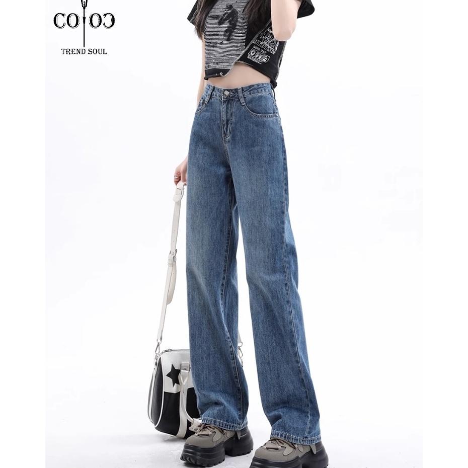 NEW Coco Trend Soul Jeans  Biru Retro Kulot Highwaist Celana Jeans Wanita