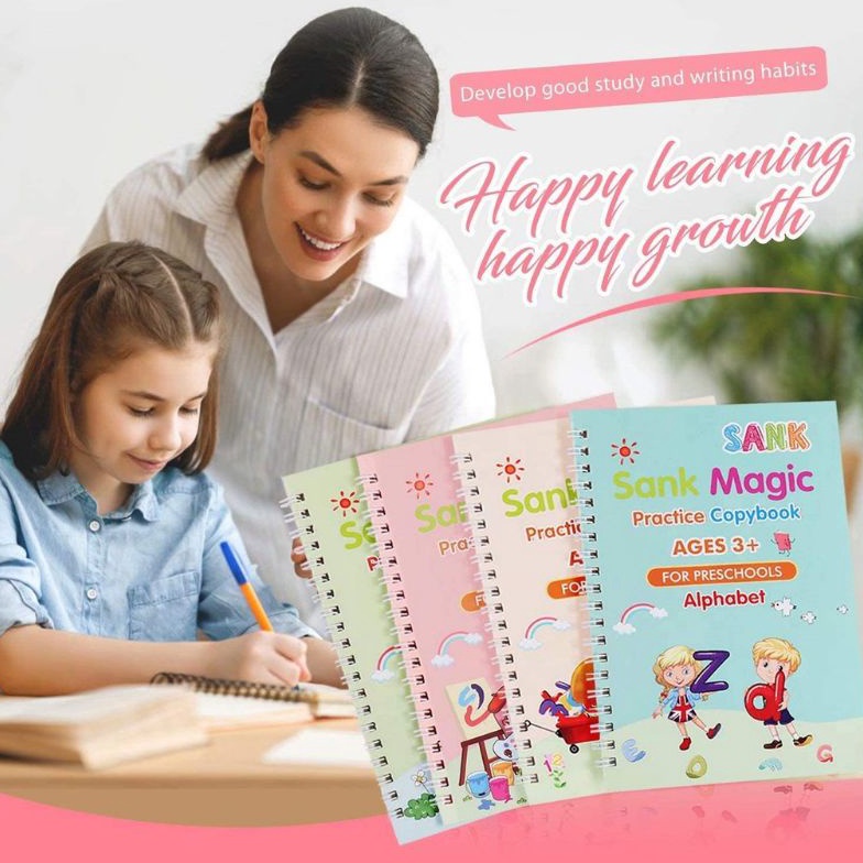 

KODE Y78H Sank Magic Buku Belajar Nulis 1 Set isi 4 Buku Pulpen