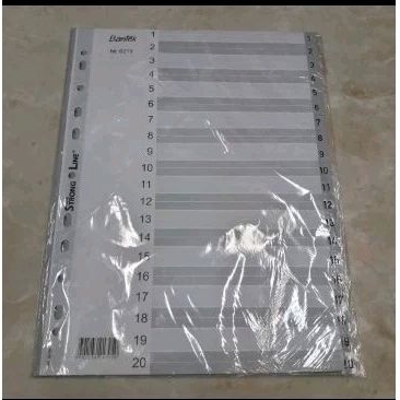 Divider A4 Bantex 6213 Plastik Abu-Abu / Divider Bantex 6213 A4 Plastik
